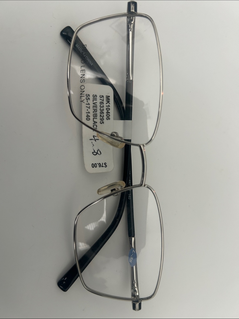 Men's Rectangular Metal Frame Eyeglasses - Black